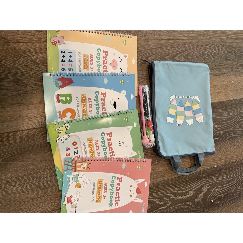 NEW Large Magic Ink‎ Pens Copybooks Carrying Bag Math Alphabet Drawing Number